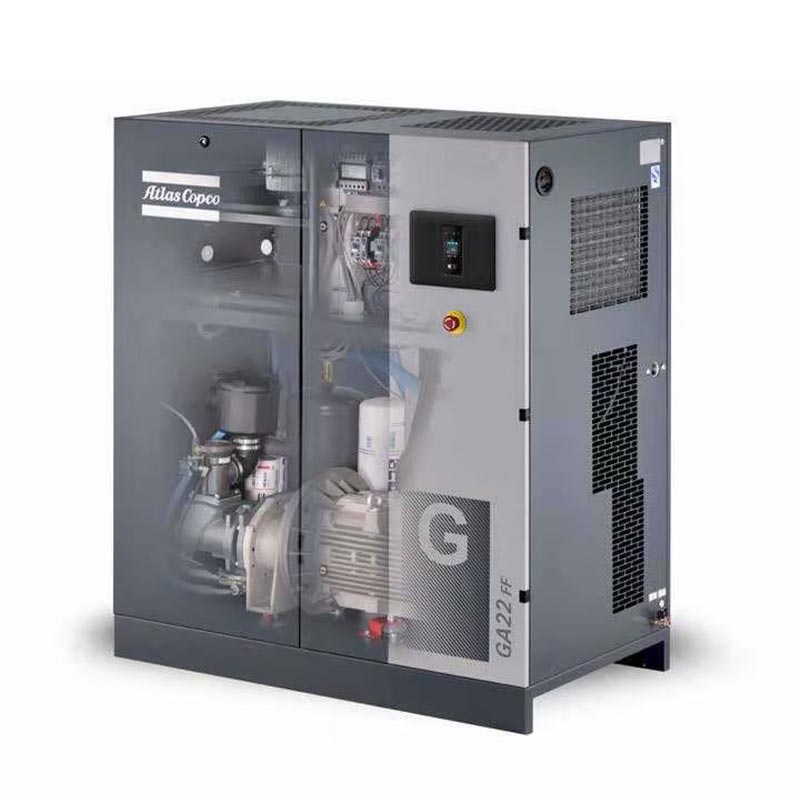 22 KW:n Atlas Copcon pyörivät ruuvi-ilmakompressorit