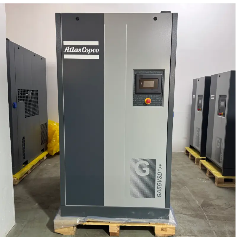 Alkuperäinen Atlas Copco GA55VSD+FF 55kW 75hv öljyruiskutettu ruuviilmakompressori teollisuuskäyttöön