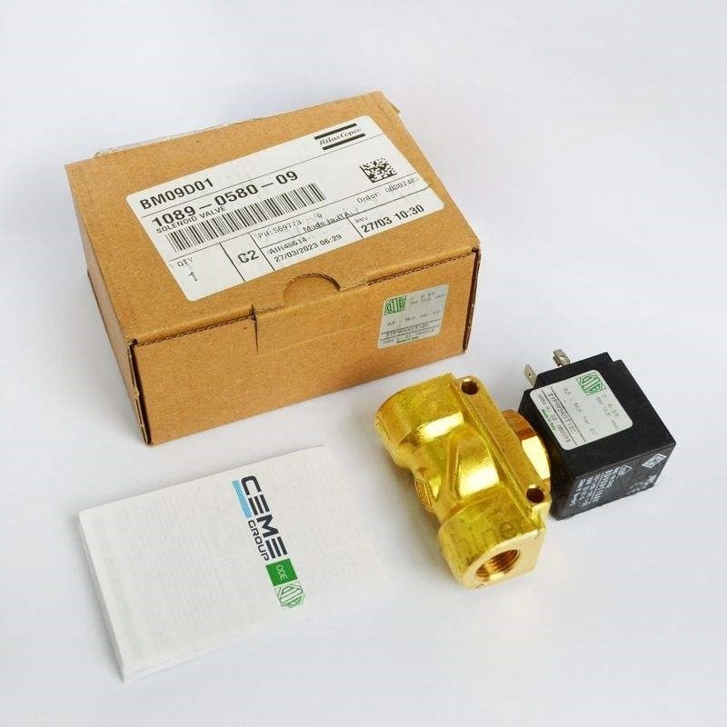 Atlas Copco -invertterin solenoidiventtiili GA37VSD -metallimalli 1089058009 teollisuuskompressoreille